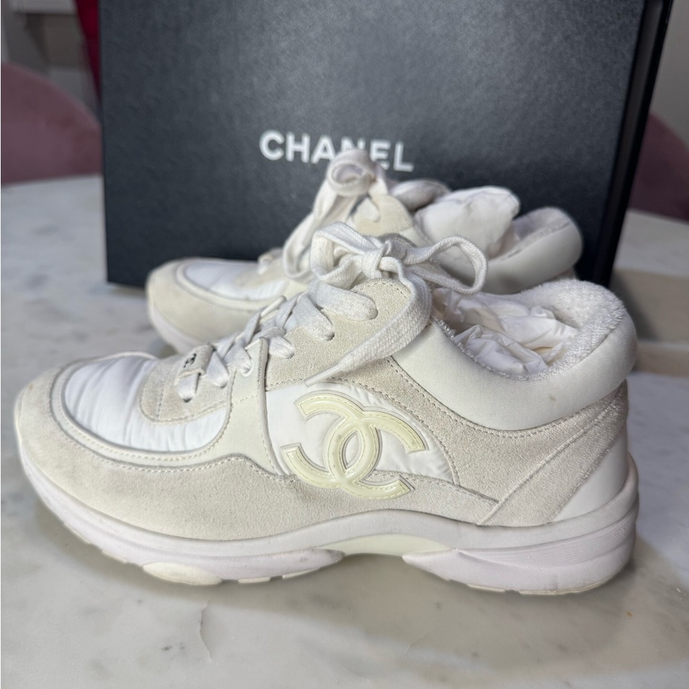 Interlocking CC Logo Nylon Sneakers
Used with some scuffs